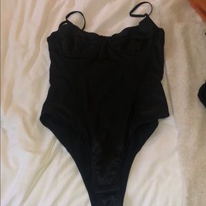 Black silk bodysuit